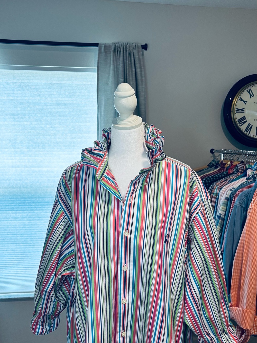 Polo by Ralph Lauren Multicolor Striped Ruffle-Collar Button-Down - Picture 11 of 11